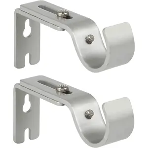 Heavy Duty Adjustable Curtain Rod Brackets - Holders for 3/4 or 5/8 Inch Rod, (2 PCS, )