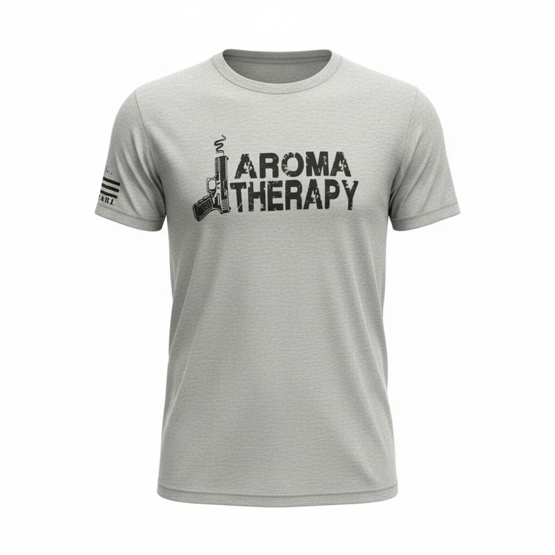 Aroma Therapy T-Shirt - Gray Cotton Tee with Unique Design
