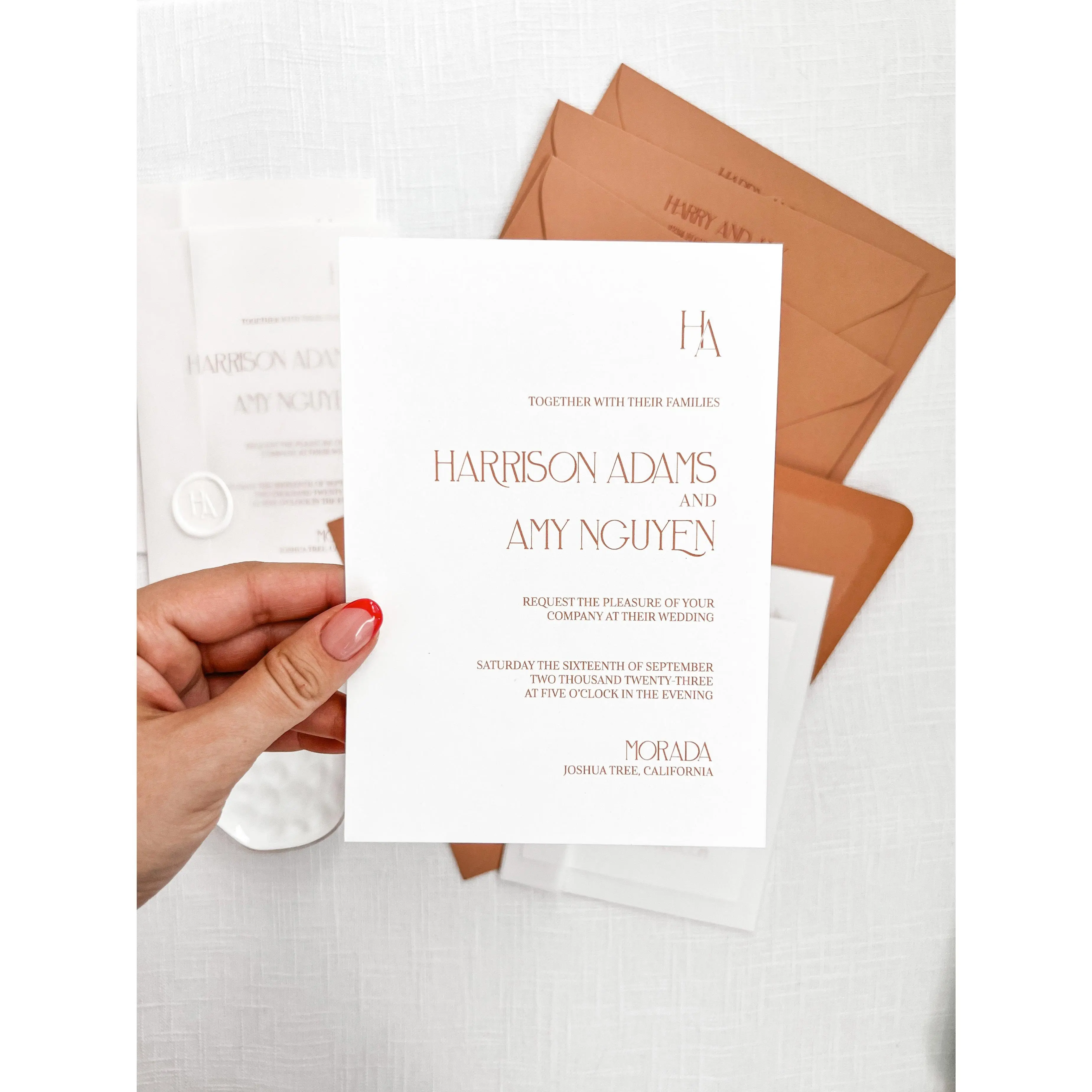 Union Invitation Suite | Modern, Minimal Wedding Invitations | Card Stock