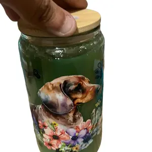 16oz Skinny Straight Wall Glass Cup with Customizable Confetti and Liquid for Parties and Celebrations - Drinkware