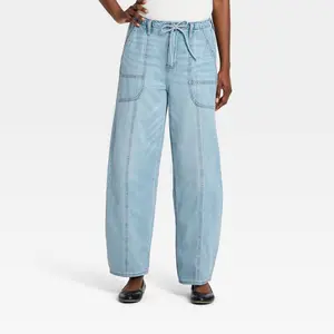 Women’s High-Rise Drawstring Soft Utility Jeans - Universal Thread