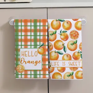 2pcs Waffle Kitchen Towels, Summer Fruit Dishcloth, Hand Dryer, Kitchen Decor, Neighbor Gift, Moving Gift, Mom Gift, Friend Birthday Gift