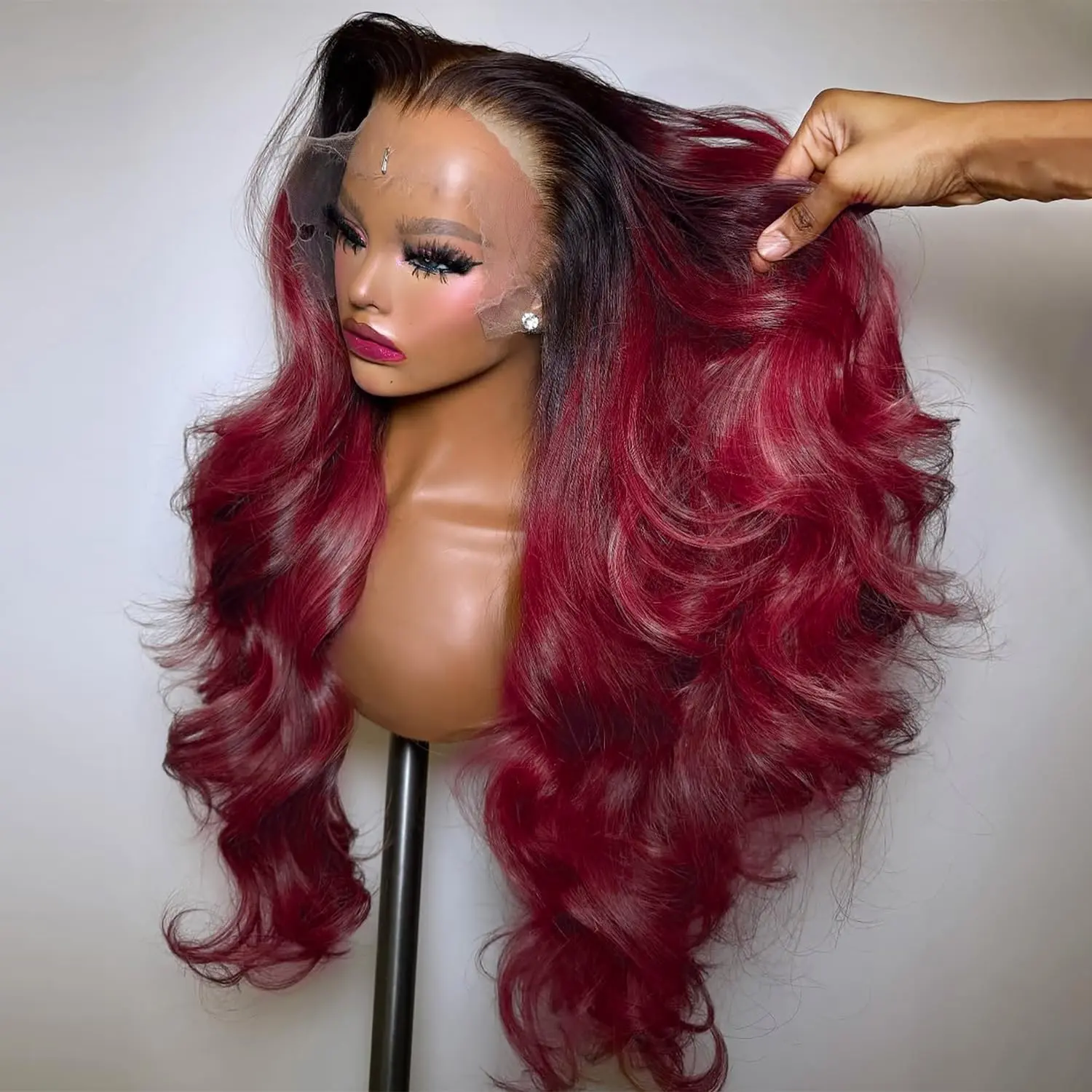 200% Density 1B/99j Burgundy Lace Front Wigs Human Hair Body Wave Human Hair Wig Red Burgundy Wig Human Hair 13x6 HD Body Wave Lace Front Wigs Human Hair for Women Burgundy Ombre Lace Front Wig Human Hair Hd Lacefrontal Wigs