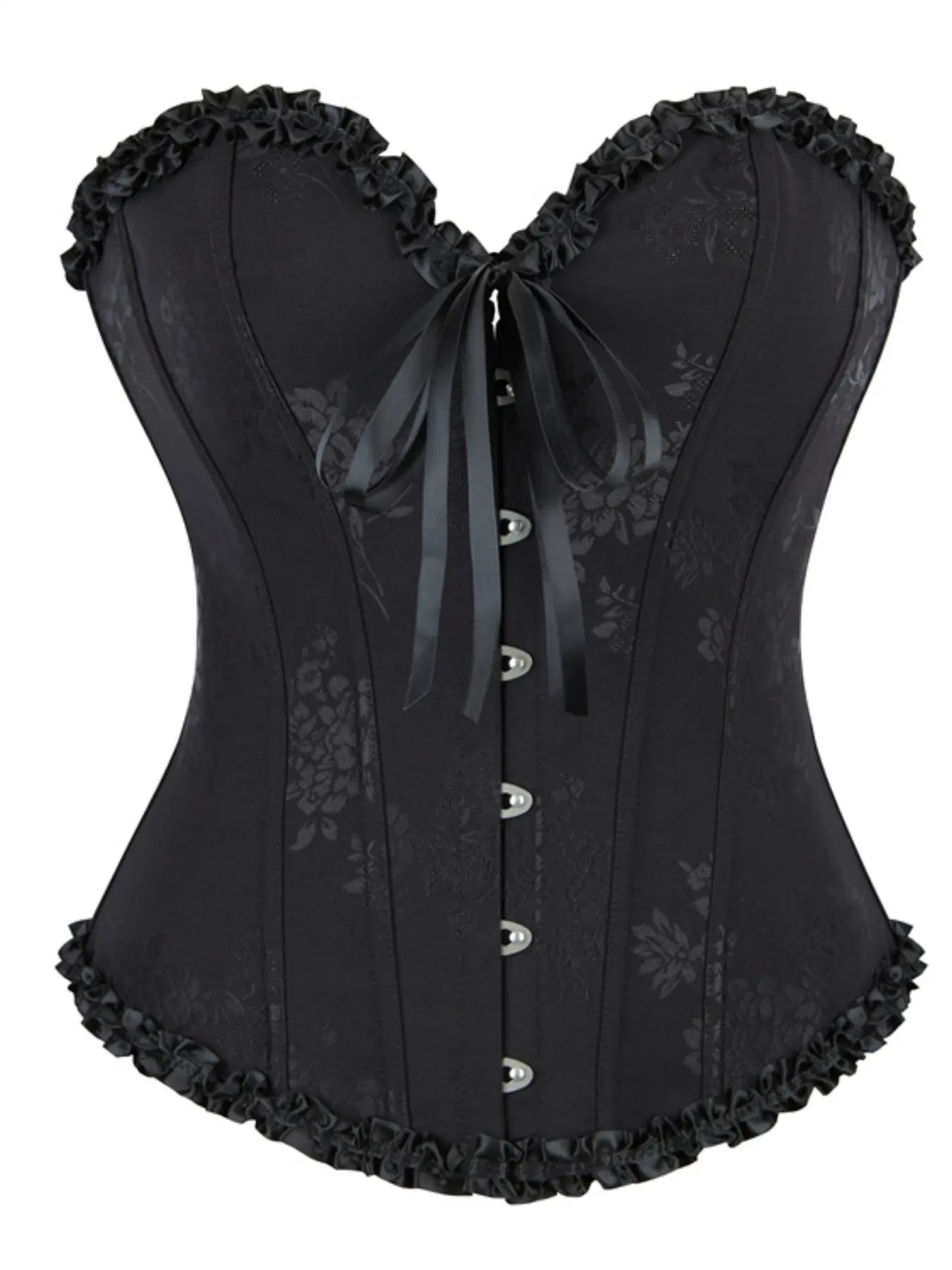 Women's Elegant Court Style Embroidered Lace Floral Vintage Shapewear, Tight-Fitting Corset Waist Cincher, Sexy Chest Support, Halloween Christmas Evening Party Dress