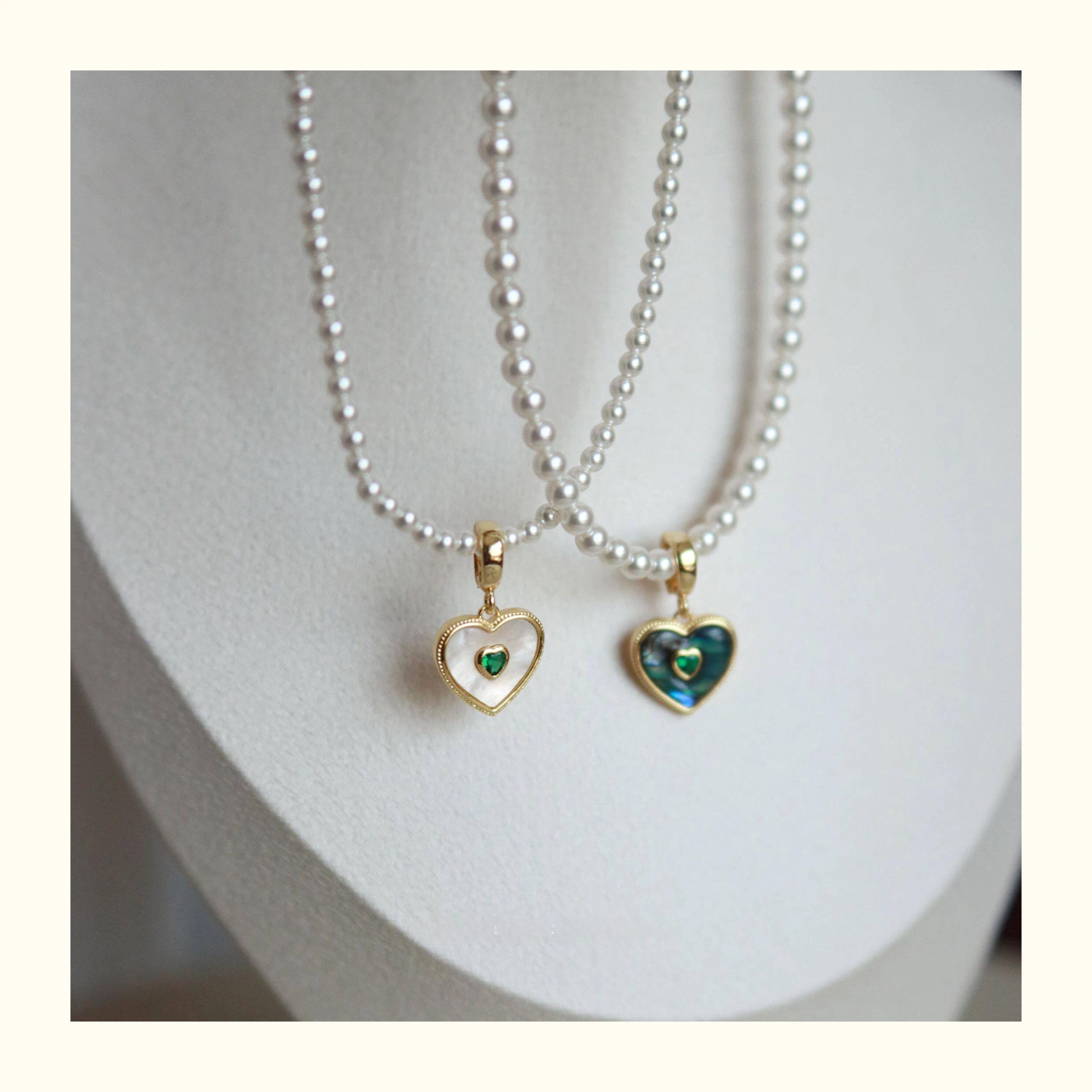 Clip-On Charm Pendant Set – Detachable DIY Necklace Charms | Mother of Pearl Gold Jewelry Collection