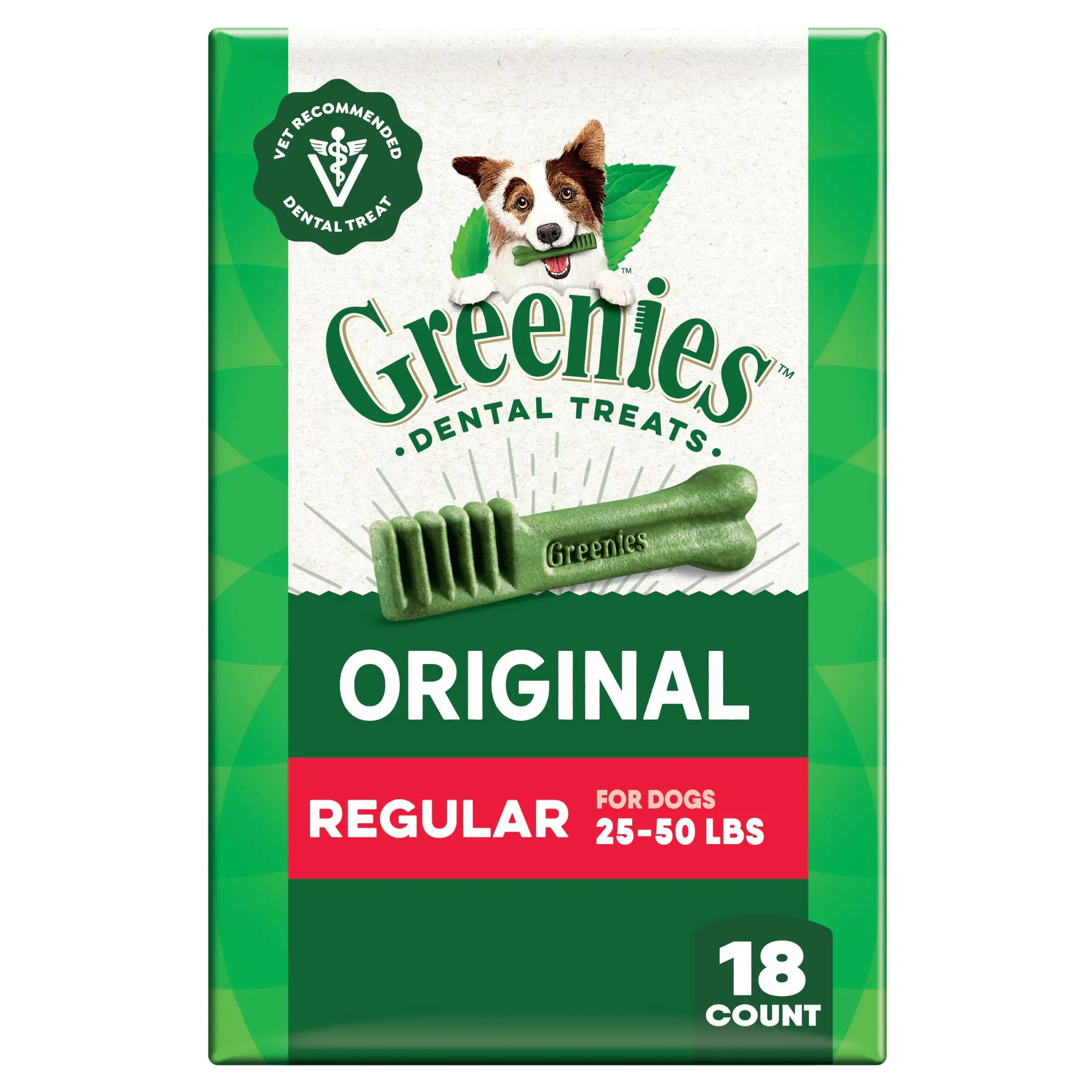 Greenies Original Regular Size Flavor Adult Natural Dental Dog Treats