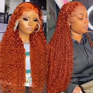 Women's 13x6 Deep Wave Synthetic Lace Front Wig, Middle-Parted Long Small Curly Hairpiece, Rich Mahogany Color, Female Fashion Hair Extension Accessory