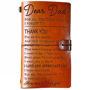 Gifts for Dad, Dad Gifts Leather Journal, Birthday Valentines Day Fathers Day Christmas Gift for Dads from Daughter Son Kids- 140 Page Refillable Notebooks