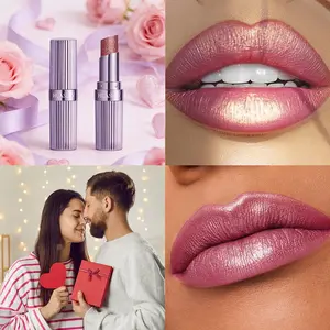 Single Pack Huasurv Shiny Moisturizing Lipstick, Long-Lasting Hydrating Pearl Fine Glitter, Valentine's Day Gift, Christmas Gift, Halloween Gift, Lipgloss