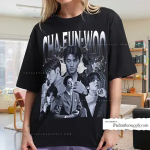 Cha Eun Woo Vintage Graphic Shirt Sweatshirt, Cha Eun Woo Kdrama Shirt Tee, Cha Eun Woo Actor Shirt for Gift, Kpop T Shirt for Girlfriend