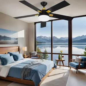 DWVO 52"/65'' Modern Ceiling Fan with Light Remote Control Quiet Motor Reversible Function