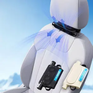 Portable Vehicle Seat Cooling Pad, Adjustable Automotive Fan with 3 Levels Wind Speed, Compatible with Most Cars, SUVs, RVs and Boats, Built-in 3000mAh Rechargeable Battery