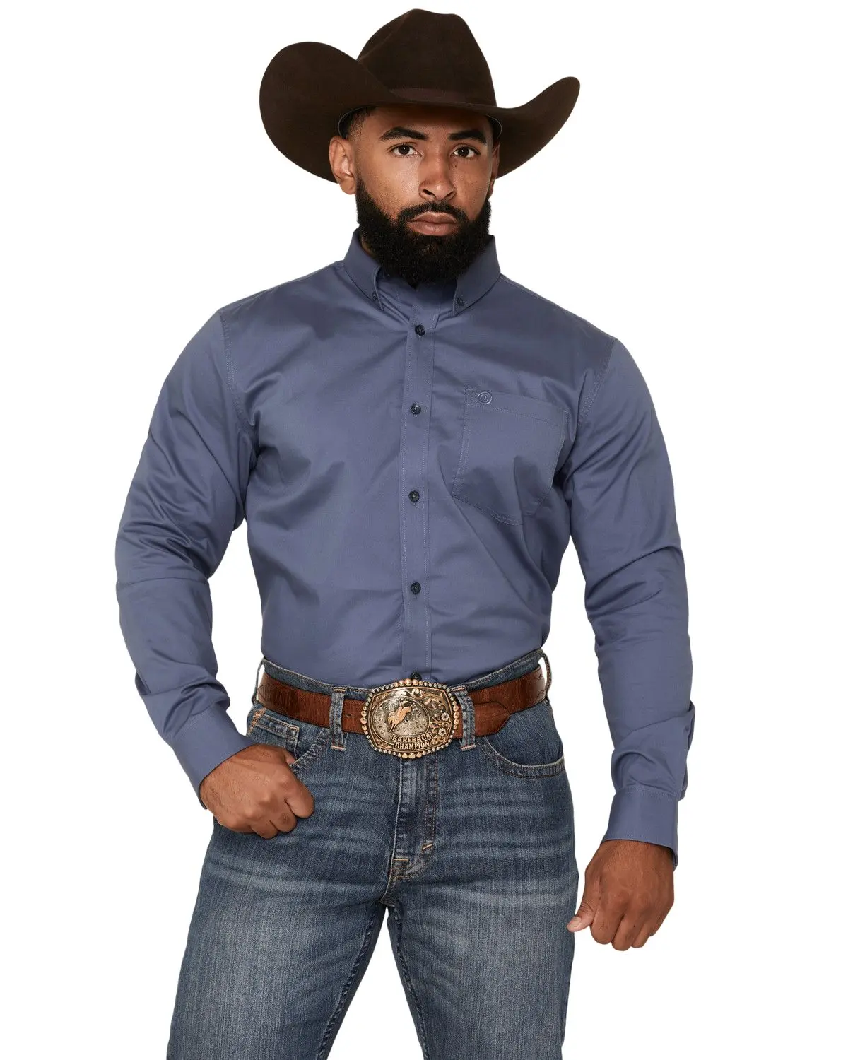 Cody James Men's Men'S Solid Long Sleeve Button-Down Stretch Western Shirt - Cjsp26w17-Slt-T