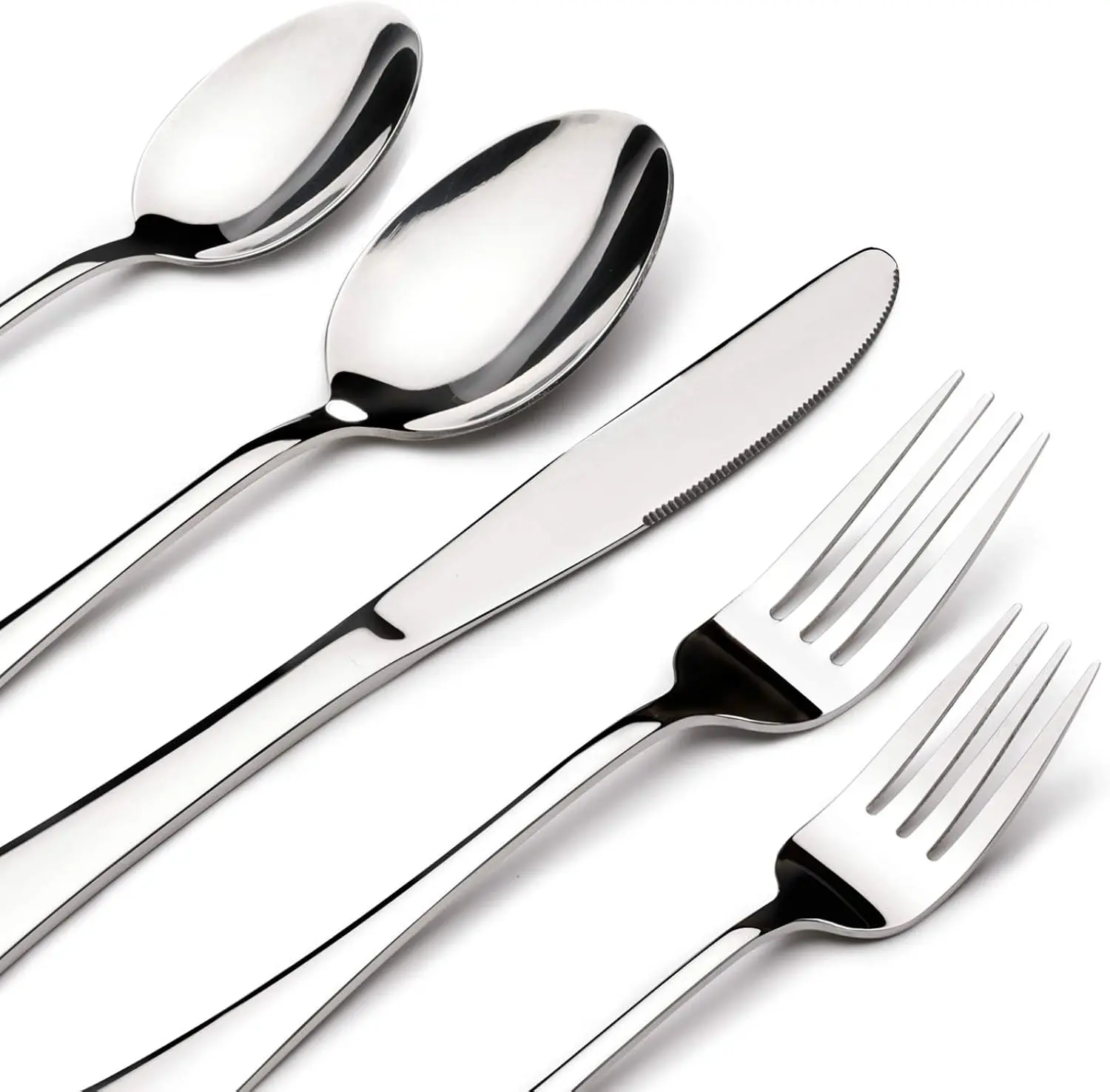 Stainless Steel Silverware Set 20PCS for 4 – 18/10 Flatware Set with Mirror Finish, Durable Knives, Forks, Spoons & Teaspoons for Home Use
