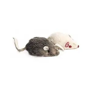 212 MAIN Ethical Synthetic Fur Mice Twin Pack - Small Size, Smooth Texture Cat Toy for Playful Feline Engagement