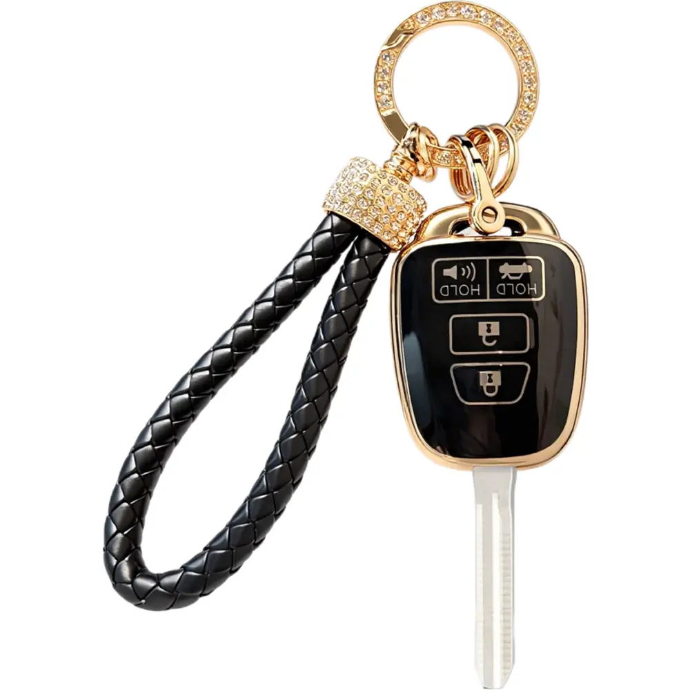 Classic Unisex Protective Key Fob Shell Case, Multi-Fit for Toyota Camry, Corolla, RAV4, Highlander, Tacoma, Yaris & Scion 2012-2019, Keyless Entry Remote Control Head Uncut Key Pad Cover for Daily Use, Plastic Shell