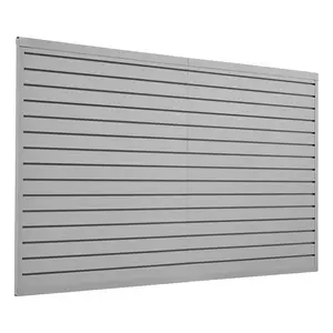 VEVOR Slat Wall Paneling,  8 x 4 ft, PVC Garage Slatwall with Accessories, Grey Slat Wall Easy-to-Install Adjustable Slatwall Panel with Coupling Structure & DIY Cutting, Fits for Storage & Display