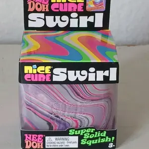 NeeDoh Nice Cube Swirl - Durable Silicone Portable Tactile Sensory Stress Reliever, Anxiety Relief Products, Stress Relief Tool