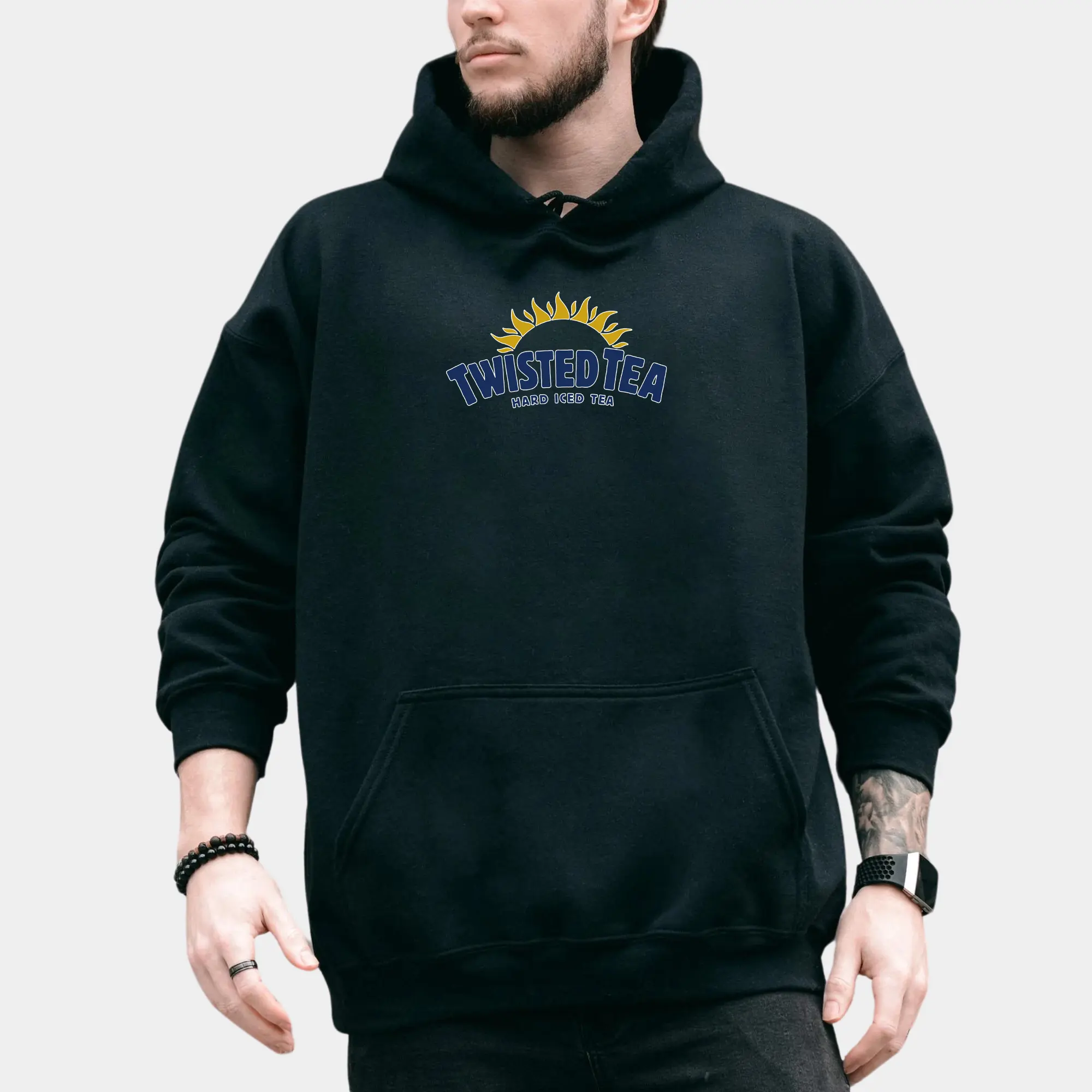 Twisted Tea Hard Iced Tea Logo Design Funny Hoodie For Men Crewneck Casual