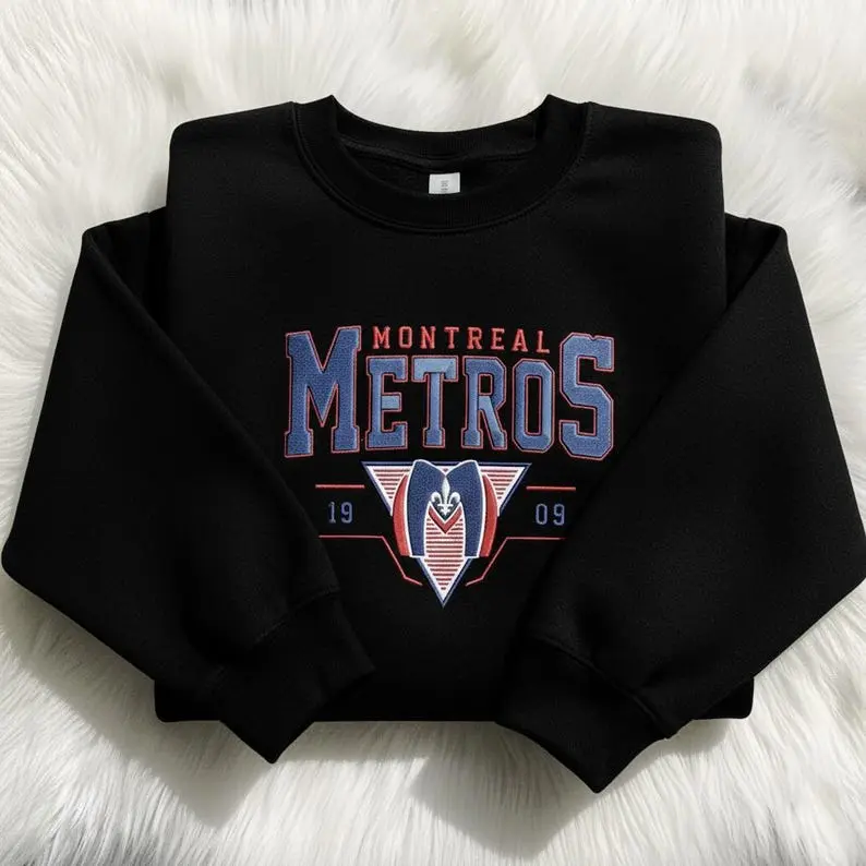 EMBROIDERED Montreal Metros Sweatshirt, Heated Rivalry Inspired Hockey Crewneck, Game Changers Book Series Apparel, Hockey Romance Fan Gift