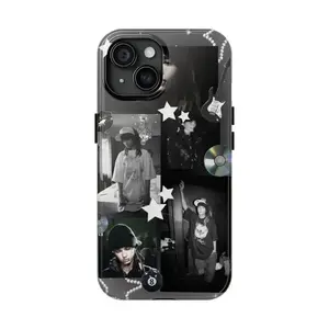 Tom Kaulitz Tokio Hotel Dark Gray Emo Rock Band Music Fan Merch Art Phone Case, Edgy Grunge Aesthetic Rubber Smartphone Accessory, Heavy-Duty Shockproof Protection Cover for iPhone 17 Pro Max,16,15,14,13,12,11 & Air (Handheld Cellphone Case)