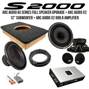 Level 6 Honda S2000 ARC Audio AS Series Full Speaker Upgrade + Arc Audio X2 12” Subwoofer + ARC Audio X2 800.8 Amplifier