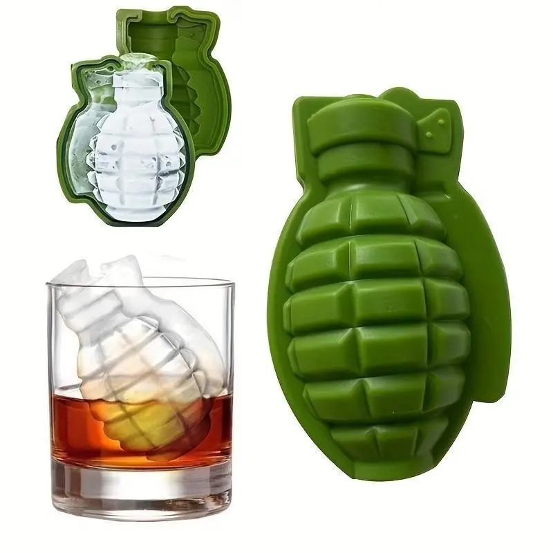 Silicone Grenade Ice Maker Mold, Creative Personalized Design, Ideal for Homemade Ice & Cake Decoration, Durable Multifunctional Tool