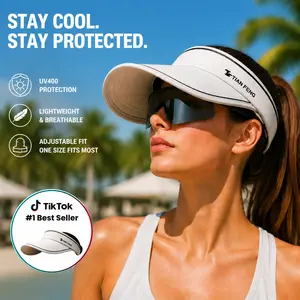 Sun Hat, Beach Hat Golf Cap, Tennis Hat, Sports Cap, Adjustable Visor, Built-In Sunglasses, UV400 Protection, Lightweight Breathable, Quick-Dry Sweat-Wicking, 1 Size Fits Most, Outdoor Running, Hiking,Beach, Tennis, Golf, Unisex Fashion CapSummer Headwear