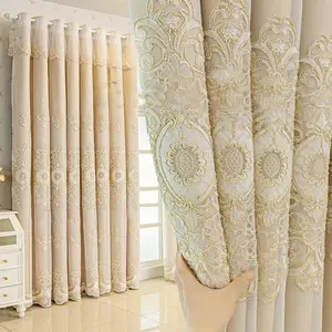 1pc European Style Double Layer Curtain, 1 Count Embroidered Lace Decor Curtain, Home Decor for Living Room & Bedroom
