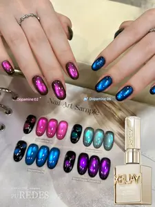 XEIJAYI Galaxy Cat Eye 4-Color Nail Gel Set - Cosmic Shine For Women's Salon & DIY Nail Art LED Curing Long-Lasting & High-Gloss