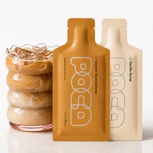 POCA Caramel + Vanilla Duo Coffee Flavor (Bundle) POCA Caramel & Vanilla Syrup Bundle - Sugar-Free, Low Calorie Coffee Sweetener Set | Plant-Based Squeeze Bottles