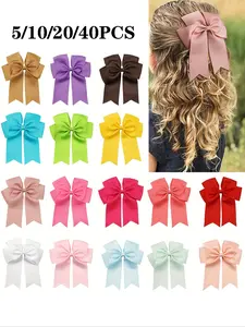 5/10/20/40PCS Random Color Bowknot Design Pretty Bow Hair Clip, Barrettes Hair Clips, Super Cute Clips, Cute Colorful Hair Accessories for Girls, Minimalist Headwear Suitable for Thick Hair