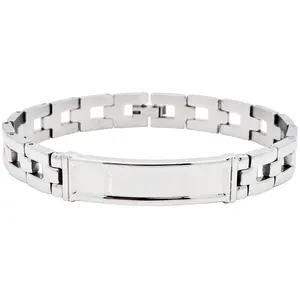 Mens Stainless Steel ID-Engraveable Bracelet