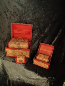 Vintage 5 Box Set Nesting Legacy Boxes with Intricate Design and Durable Construction Item 425