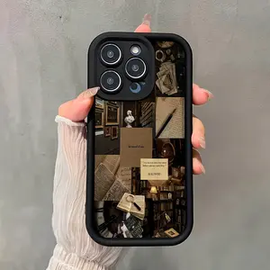 Vintage Personality Collage Case for iPhone 17 Air 16 15 14 Pro Max 13 12 11 XR XS Plus Shockproof Full Camera Protection Durable slim Silicone Cover