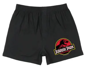 Jurassic Park Men's Dinosaur Film Movie Park Logo Tag-Free Boxer Shorts Underwear Lounge Sleepwear
