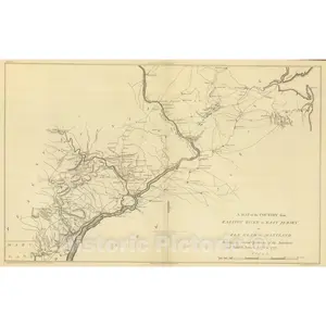 American Revolution: Raritan River to Elk Head, Maryland - Military Map, 1807