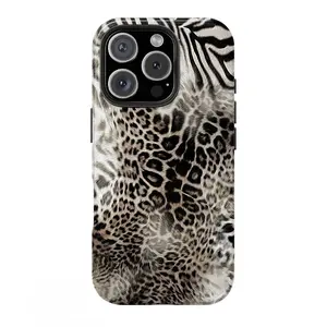 Wild Animal Print Phone Case Made Of Durable Hard Shell Material. The Mixed Leopard And Zebra Pattern Adds A Bold, Edgy Vibe, While The Scratch-Resistant Surface Protects Your Device From Daily Wear.Suitable for iPhone 17.16.15.14.13.12.
