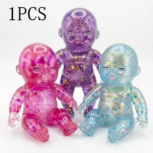 LDSK Curiosities Sugar Swaps Jumbo Baby Squishy, Stress Relief Fidget Toy, Soft Sensory Toy for Kids and Adults, Cute Elastic Collectible,Baby Squishy Glitter Slow Rising Pink, Squishy Babies Sensory Fidget for Stress Relief, Squishy Sensory Fidgets