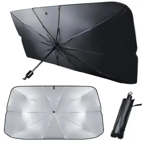 Portable Car Sun Shade Patio Umbrella Accessory - UV-Proof Foldable Parasol Canopy & Shade, Outside Sunshade Car Window Cover, Isolates Heat, Reduces Temp, Prevents Aging, Folds Flat for Trunk Space Savings