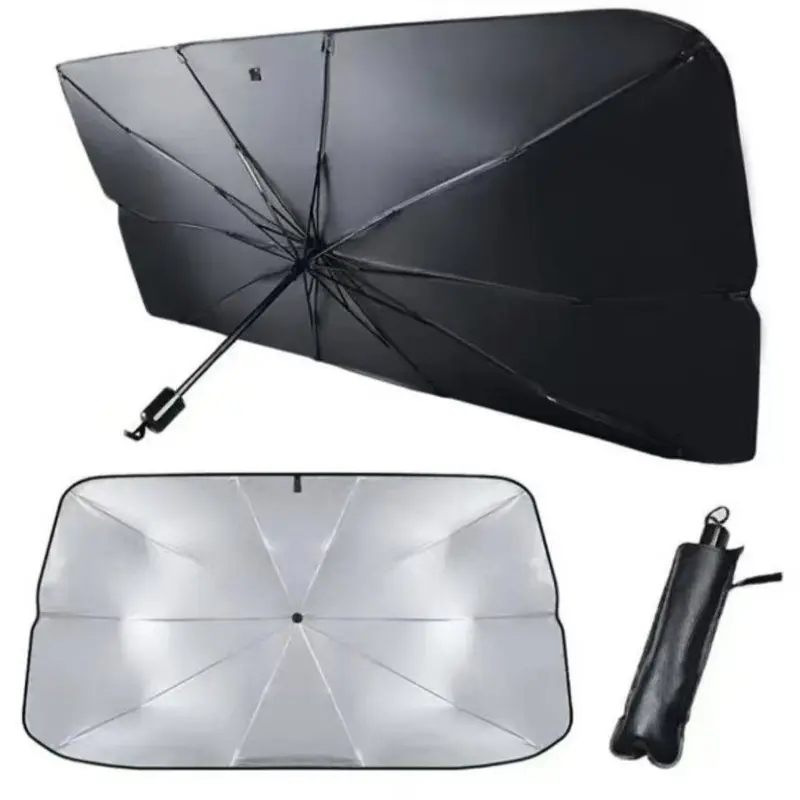 Portable Car Sun Shade Patio Umbrella Accessory - UV-Proof Foldable Parasol Canopy & Shade, Outside Sunshade Car Window Cover, Isolates Heat, Reduces Temp, Prevents Aging, Folds Flat for Trunk Space Savings