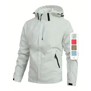 [Waterproof Lightweight] Waterproof Rain Jacket - Lightweight Hooded Shell - Men's Outdoor Hiking Windbreaker