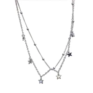 Double Laye Elegant Neck Jewelry Y2K Star Necklace for Fashionable Females