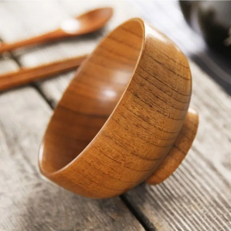 Natural Wood Anti-Scald Noodle Bowl, Round Soapnut Wood Soup Bowl, Home Use Traditional Chinese Dinnerware Set, Durable Meal Bowls, Kitchen Bowls, Wooden Tableware, Decorative Bowls