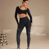 Fanka RecoverEZ Leggings (Reversible Wear)- Stretchy High Waist Compression Garment Leggings, Graduated Compression for Circulation Boost, Muscle Recovery Support, Athleisure Wear,summerwins