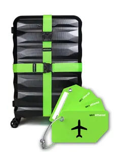 Untethered Ultimate Travel Set: 4 Premium Luggage Straps and 4 Silicone Tags - Secure & Identify Your Bags with Ease