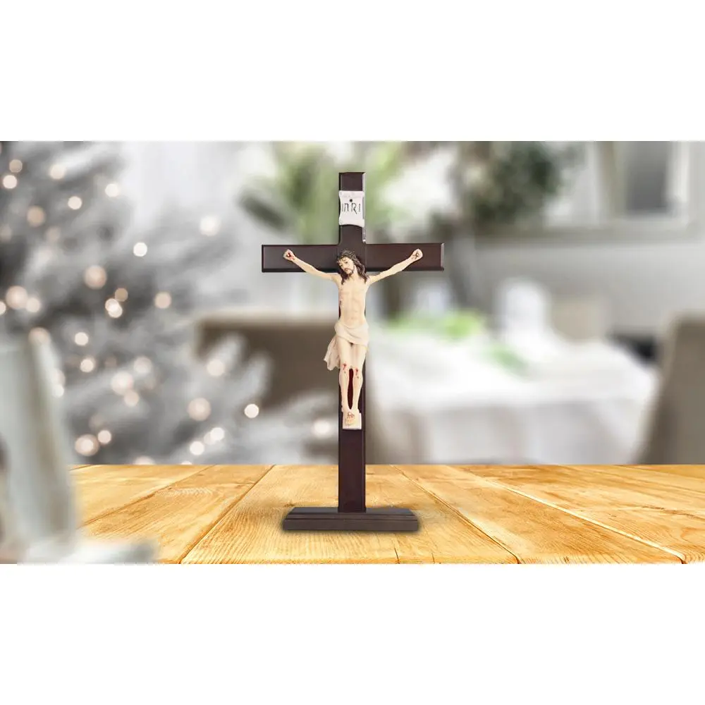 Jesus Nailed On The Cross 16"H Crucifix Holy Statue Religious Decoration Figurine