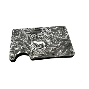 Anime Styled Engraved Metal RFID Blocking  with RFID Protection and Basic Features, Gift for him, Metal Card Holder wallet men