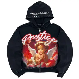 Black Prestige Angel Hoodie Red