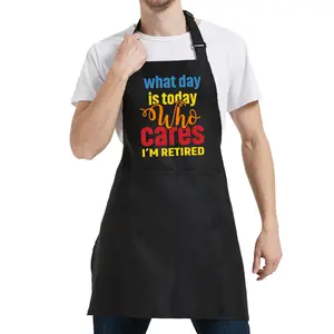 Retirement Gifts for Men, Adjustable Cooking Apron for Men with 2 Pockets, Retired Aprons for Grilling BBQ, Chef Gifts for Dad Husband Brother Friends